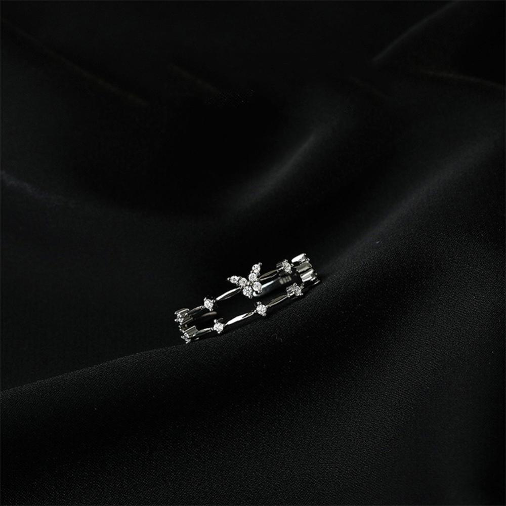 Nhẫn Hở Mạ Bạc N9V9 Đính Đá Zircon Đơn Giản Sang Trọng