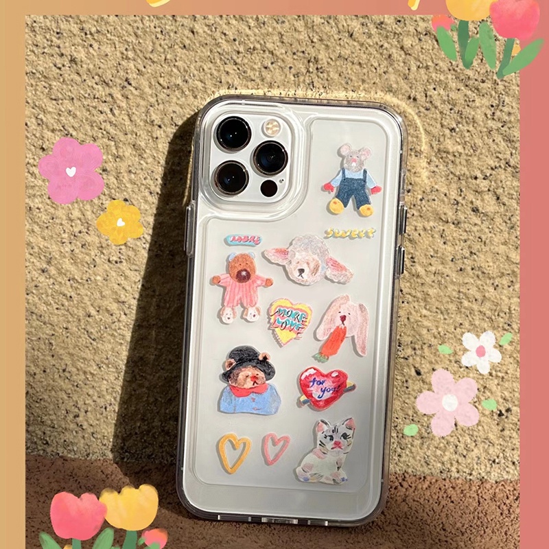 Ốp Điện Thoại TPU Silicon Mềm Trong Suốt Họa Tiết Hoạt Hình Cho IPhone 14 13 Pro Max 12 11 Pro XS Max XR X 8 7 6 6S Plus