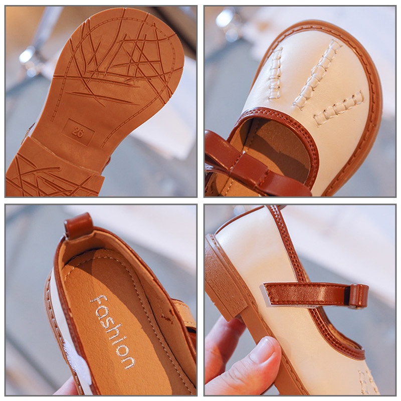 Bololo Giày Búp Bê Da Phối Nơ Xinh Xắn Theo Phong Cách Hàn Quốc Dành Cho Bé Gái