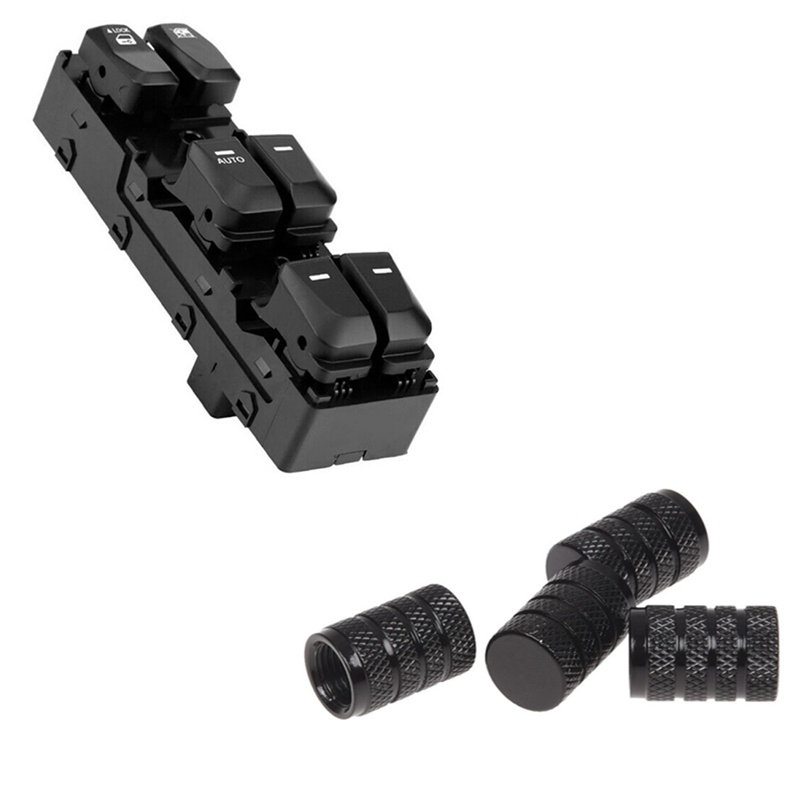 4 Nắp Van Bánh Xe Màu Đen Và 1 Công Tắc Nguồn Cửa Sổ