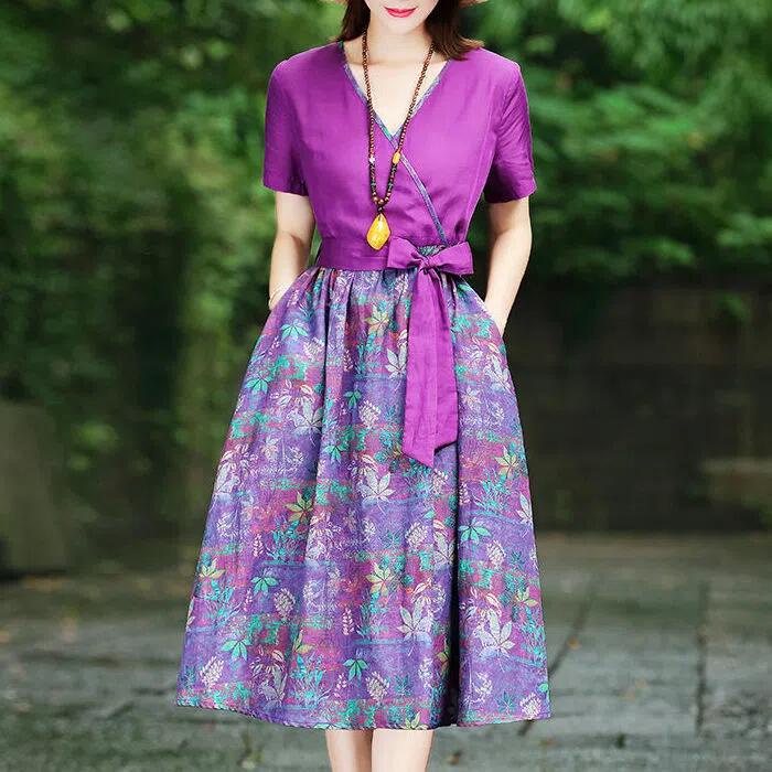 Đầm Hoa Cổ Tim Thời Trang Hè Xinh Xắn Cho Nữ