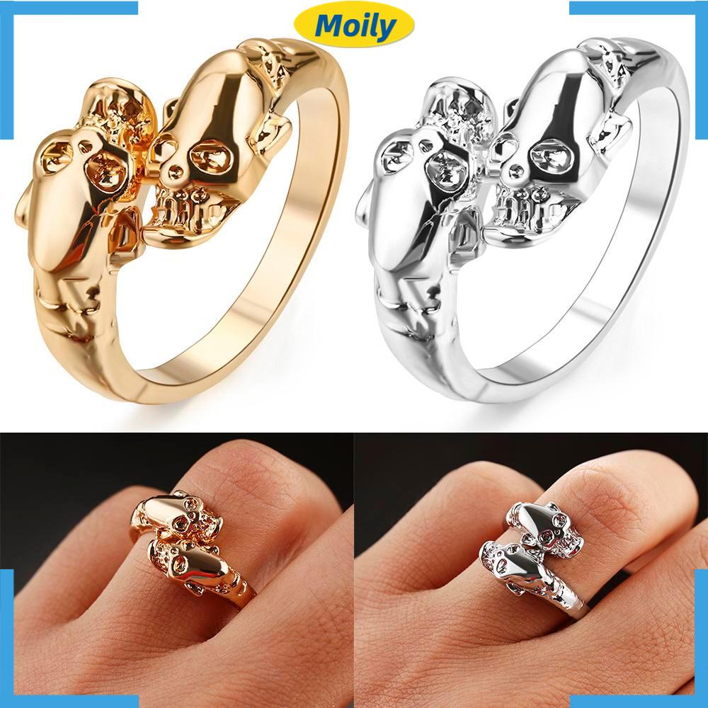 Nhẫn Mặt Hình Đầu Lâu Chất Liệu Thép Không Gỉ