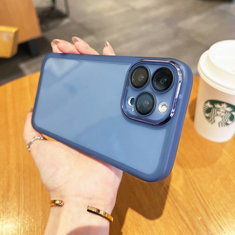 len cover camera 11 promax Ốp Điện Thoại Trong Suốt Mạ Điện Màu Kẹo Chống Sốc Cho iPhone 14 11 13 12 Pro Max