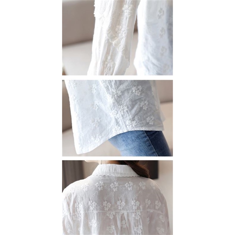 Áo Sơ Mi Cotton Thêu Họa Tiết Đơn Giản Thời Trang Chất Lượng