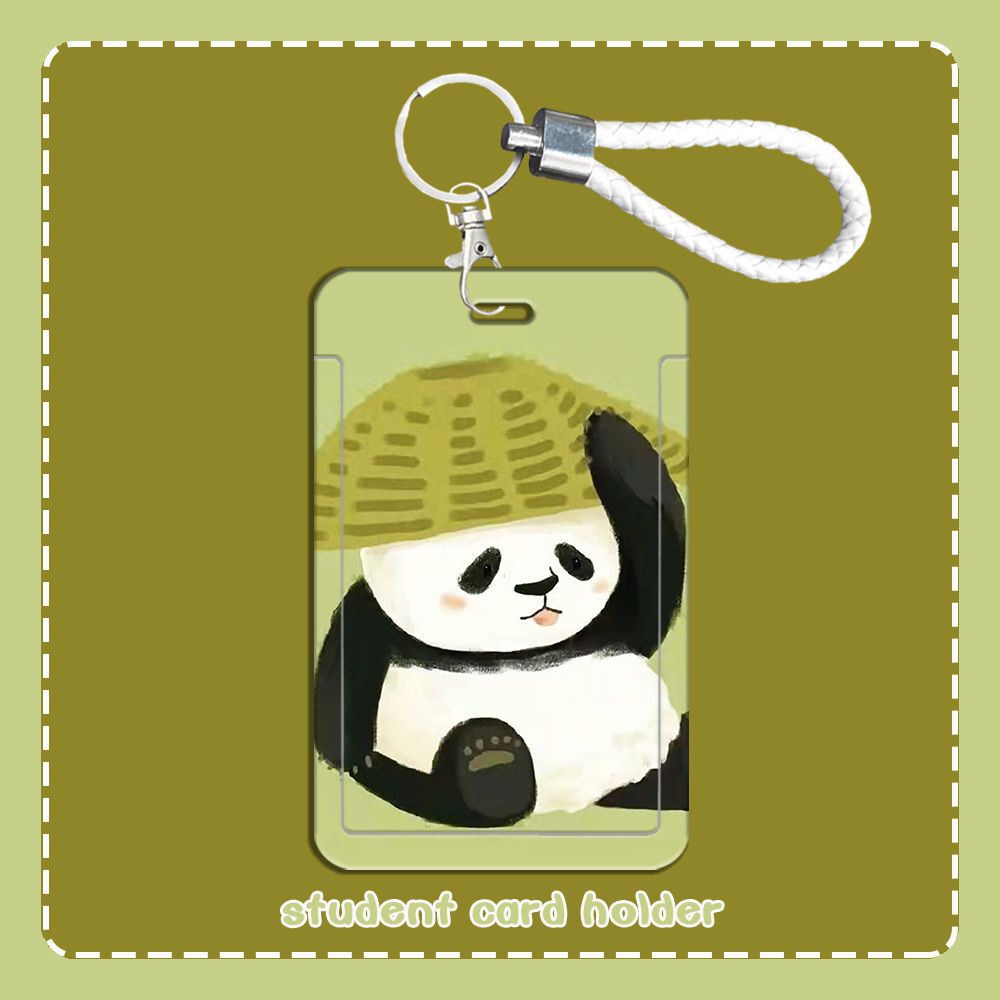 Set 4 Dây Đeo Thẻ ID / Thẻ ID Hình Gấu Trúc Dễ Thương Cho Học Sinh