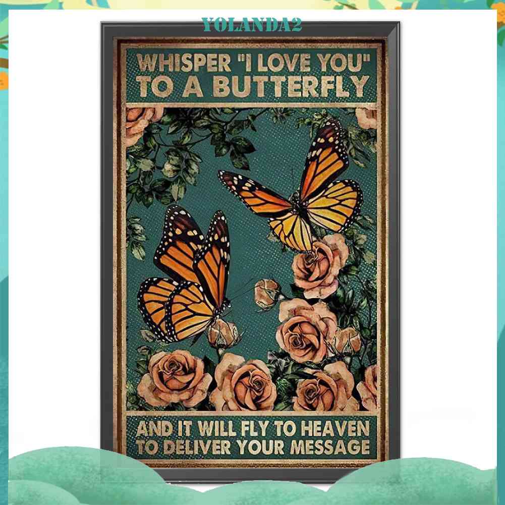 Tranh Thêu Chữ Thập Thủ Công In Hình Bướm 11CT