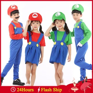 Bộ áo liền quần hóa trang super mario luigi vui nhộn cho bé