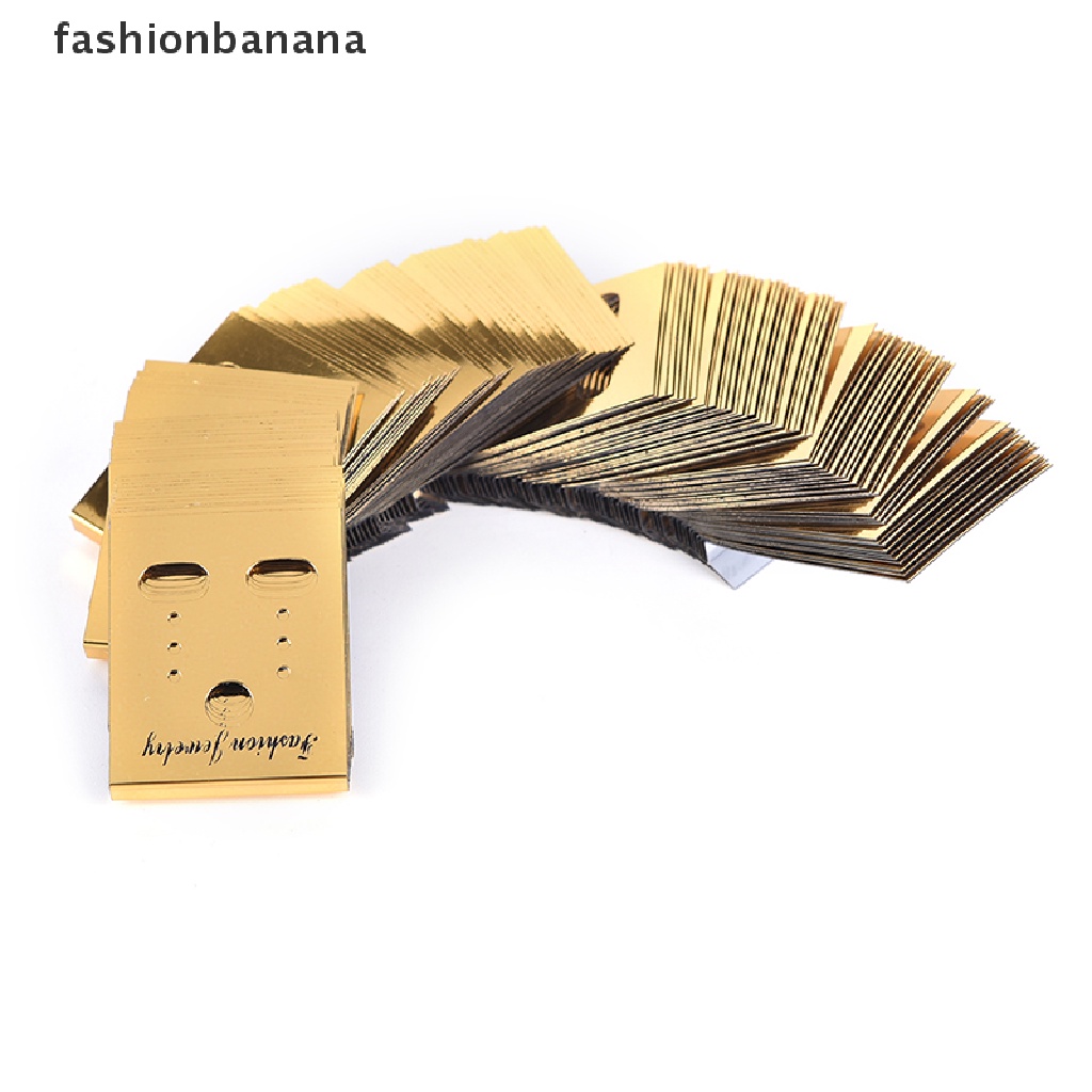 Bộ 100 Thẻ Treo Trưng Bày Bông Tai Bằng Nhựa Màu Vàng Kim Chuyên Nghiệp