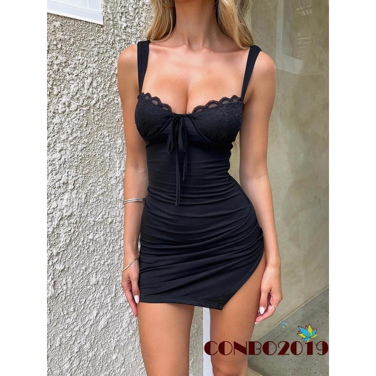 Đầm không tay Phối Ren Thời Trang Quyến Rũ