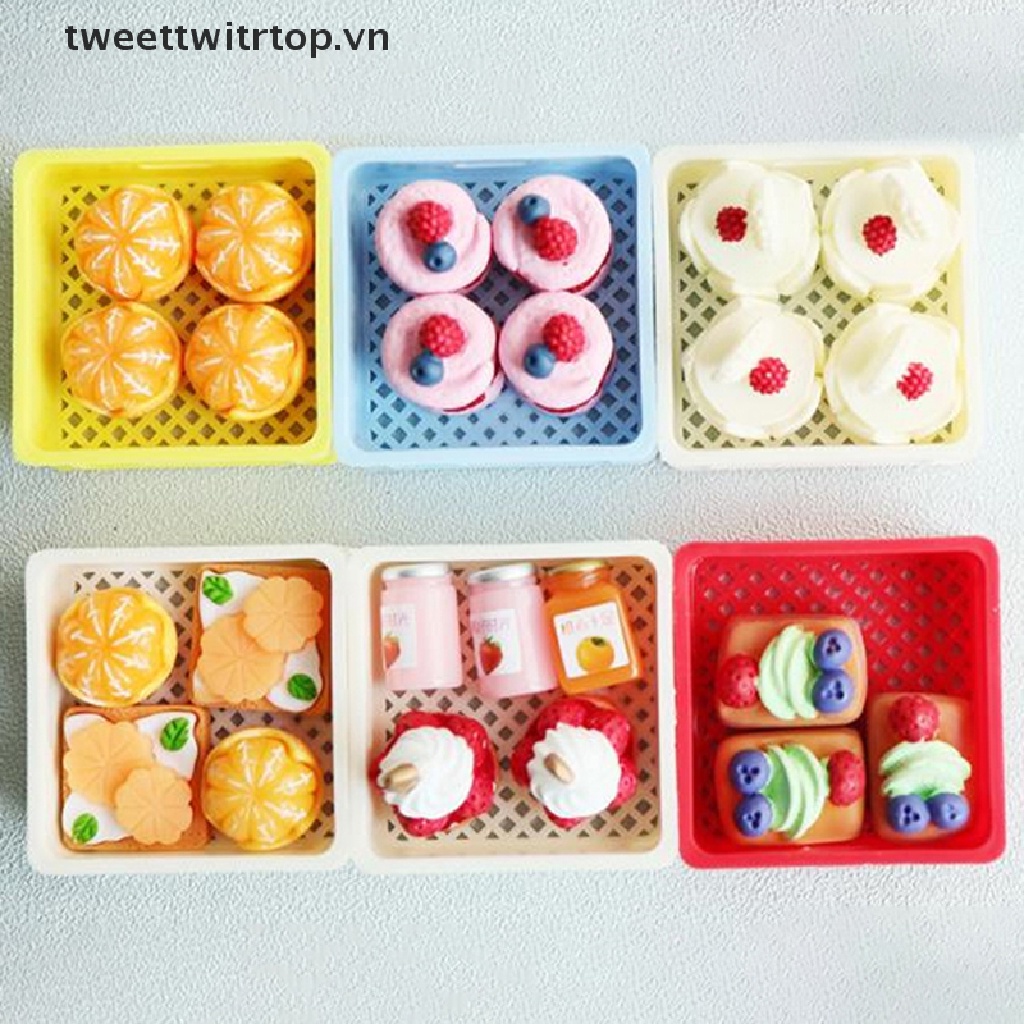 1 Set Giỏ Đựng Bánh Tráng Miệng 1 / 12 Trang Trí Nhà Búp Bê