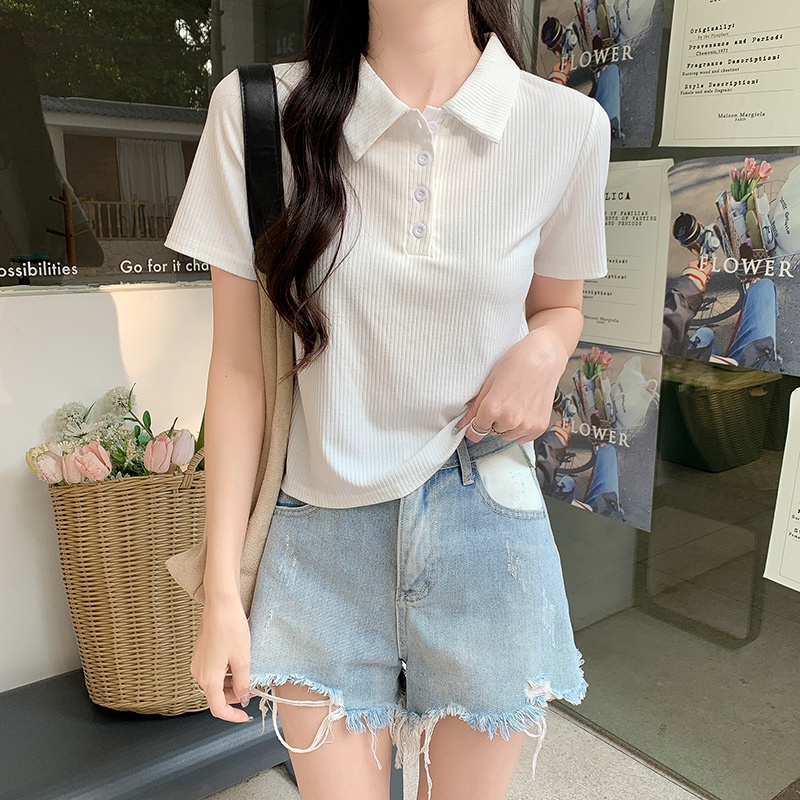 NRVP Áo Thun Tay Ngắn Dáng Ôm In Họa Tiết Độc Đáo Thời Trang Đường Phố Hàn Quốc Cho Nữ