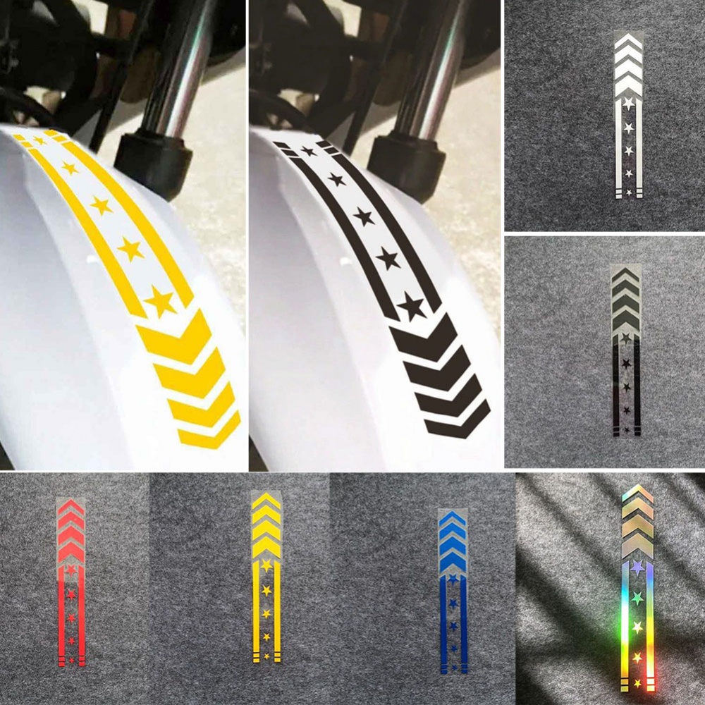FENDER 1 Miếng Dán Viền Bánh Xe Hình Mũi Tên Phản Quang Dễ Lắp Đặt