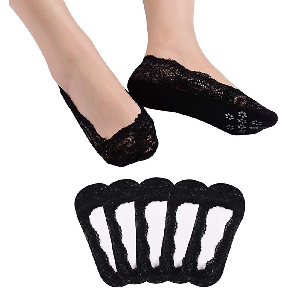 1 cặp tất ren nữ cổ thấp chống trơn, tàng hình
