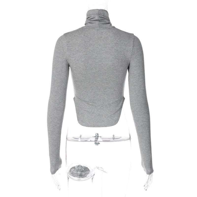 DUNEA Áo Tay Dài Cổ Cao Ôm Eo Thời Trang Cho Nữ DUNEA0222