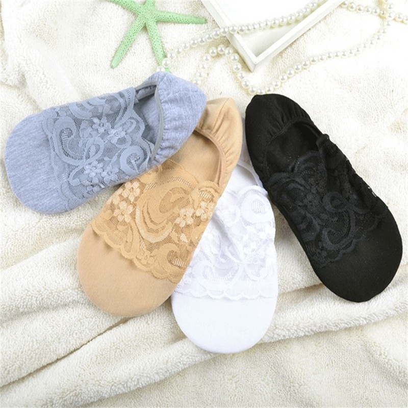 3 Đôi Tất Chân Cotton Phối Ren Thời Trang Cho Nữ