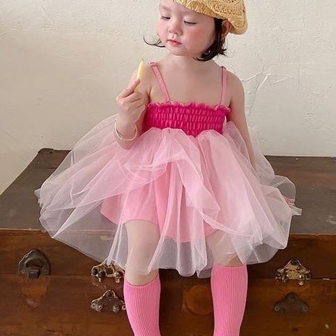 Đầm Công Chúa Phồng Phối Lưới Xinh Xắn Cho Bé Gái