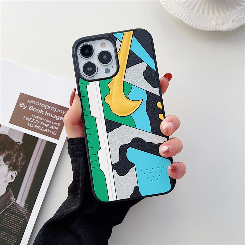 Ốp Điện Thoại Silicon Hình Đôi Giày Họa Tiết Rằn Ri 3D Cho iPhone 14 13 12 11 7 8 Plus SE2 14Plus iPhone11