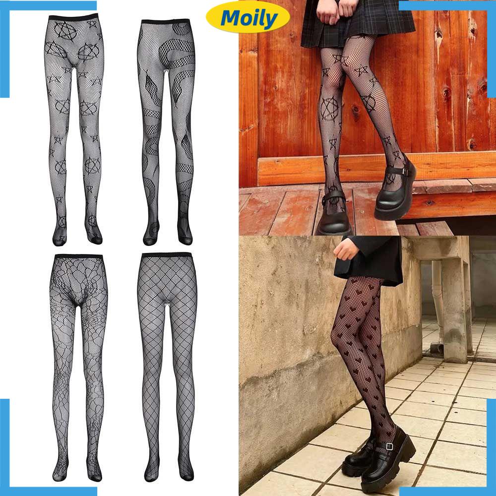 Quần tất lưới màu đen phong cách gothic thời trang dành cho nữ