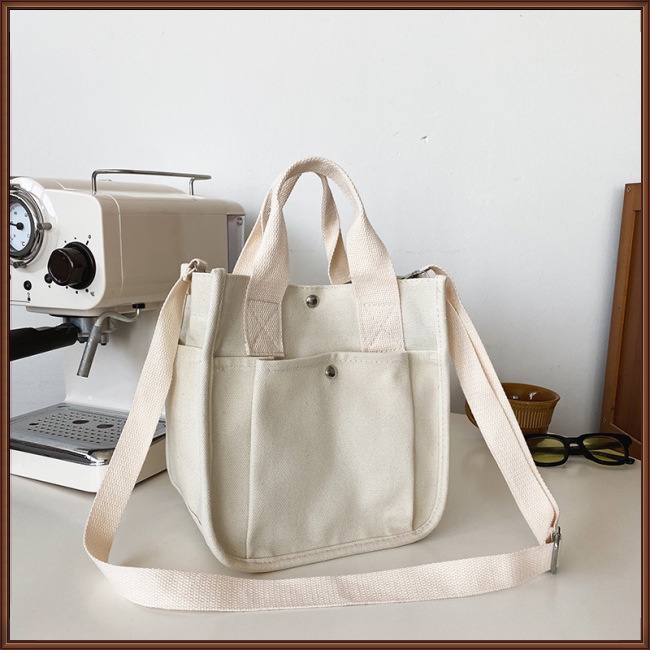 Túi Xách Canvas Cỡ Lớn Màu Sắc Đơn Giản Phong Cách Retro Cho Nữ