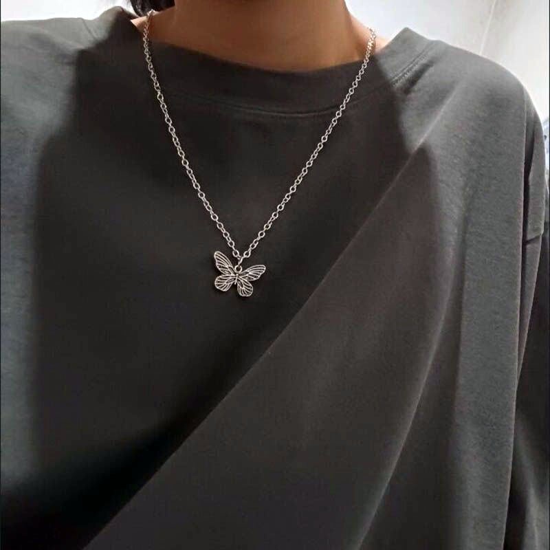 Vòng cổ Hình Bướm Bằng Kim Loại Thời Trang Cho Nữ