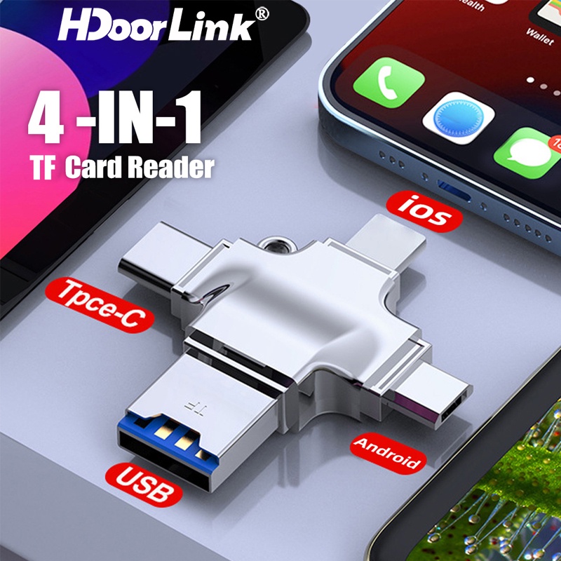 Đầu Đọc Thẻ Nhớ HdoorLink TF Đa Năng 4 Trong 1 USB 3.0 OTG Cho Điện Thoại Huawei