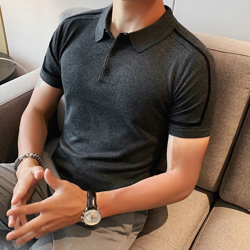 INCERUN Áo Dệt Kim Màu Sắc Đơn Giản Co Giãn Tốt