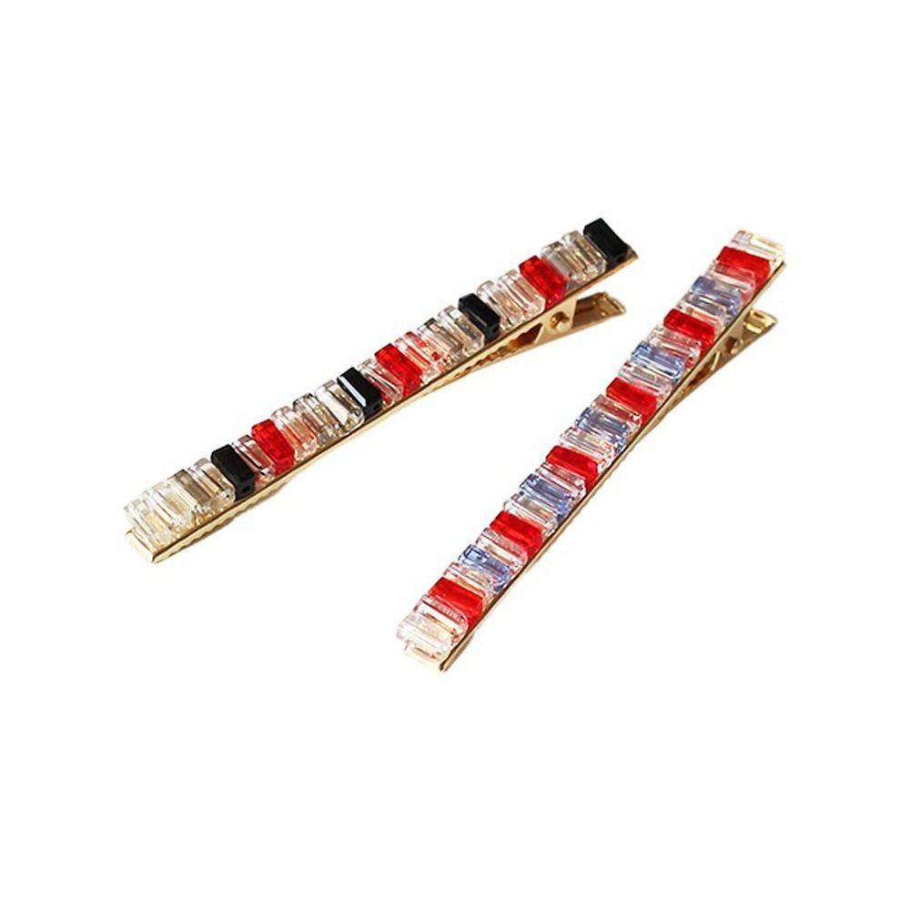 26EDIE Kẹp Tóc Mỏ Vịt Một Hàng Đính Pha Lê Mỏng Phong Cách Ngọt Ngào Phong Cách Hàn Quốc Dành Cho Bạn Nữ