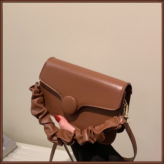 Túi Đeo Chéo Da Pu Màu Trơn Đơn Giản Phong Cách Retro Cho Nữ