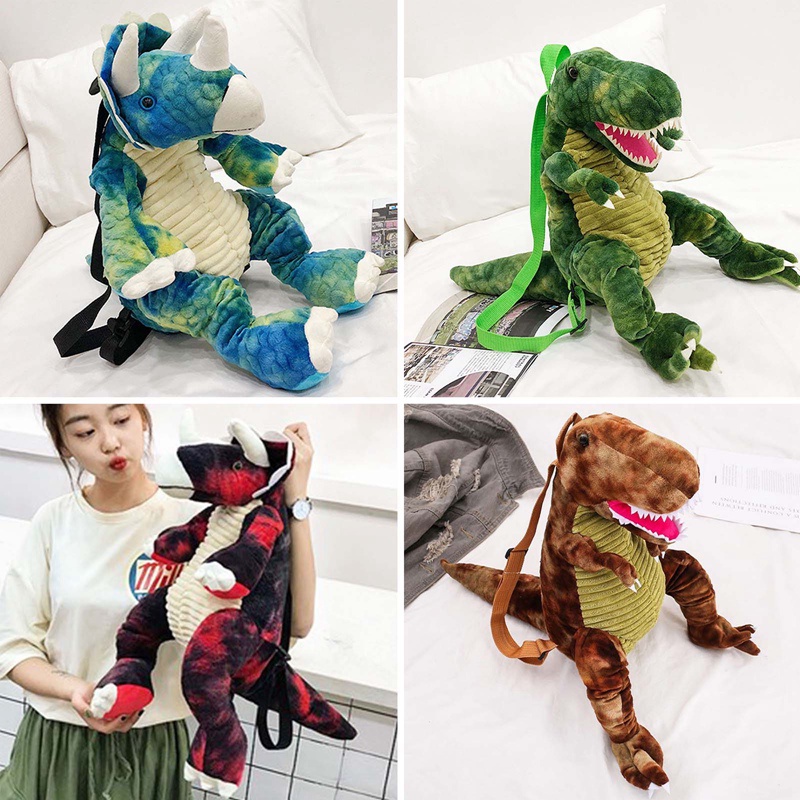 Ba Lô Khủng Long Hoạt Hình Nhồi Bông Đáng Yêu Cho Bé