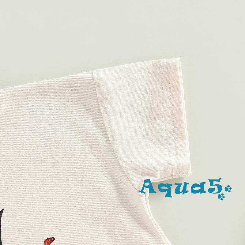 Áo Liền Quần Ngắn Tay In Hình Khủng Long Đáng Yêu Cho Bé