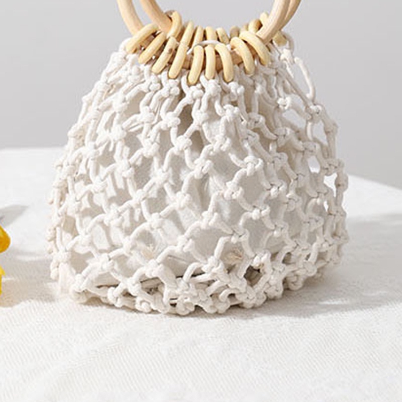 Ielgy Túi Xách bucket Dệt Rỗng Đơn Giản Cho Nữ