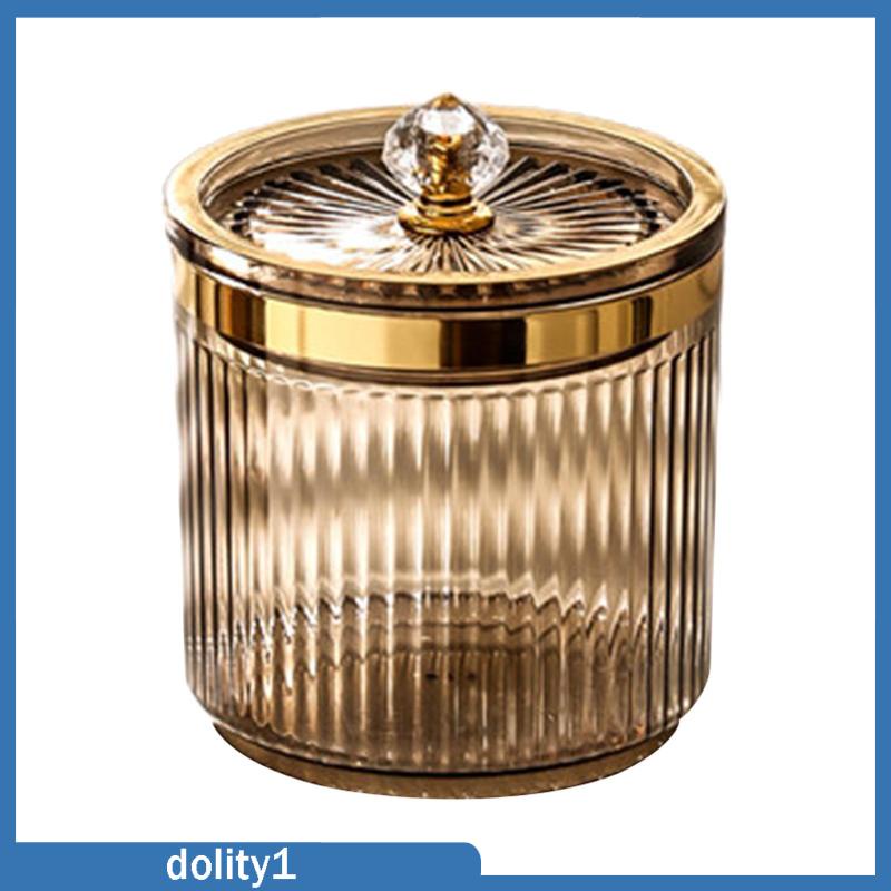 Giá Đỡ Bông Tăm Ngoáy Tai Trang Điểm Để Bàn Có Nắp Đậy