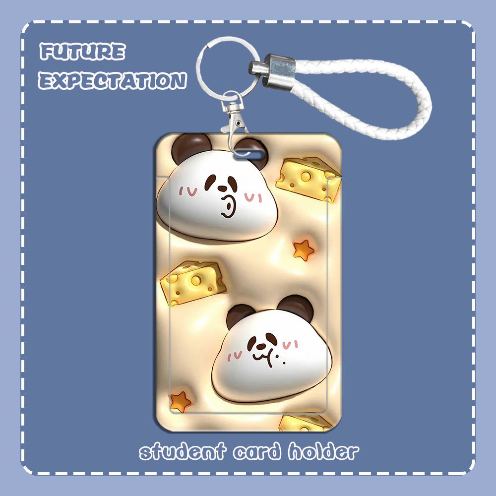 Set 4 Dây Đeo Thẻ ID / Thẻ ID Hình Gấu Trúc Dễ Thương Cho Học Sinh