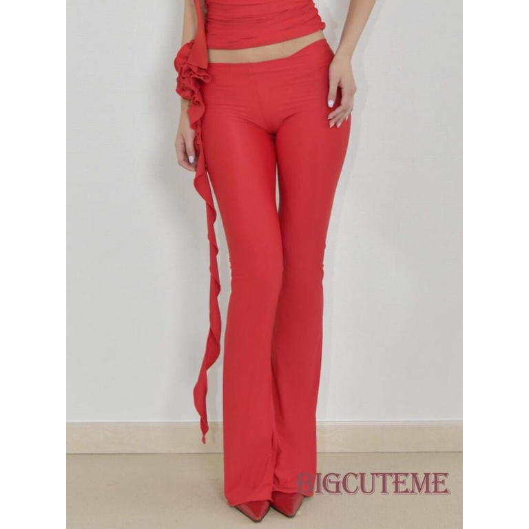 Quần Legging Lưng Thấp In Họa Tiết Hoa 3D Phối Tua Rua Phong Cách Vintage Thời Trang Mùa Hè Cho Nữ Y2k