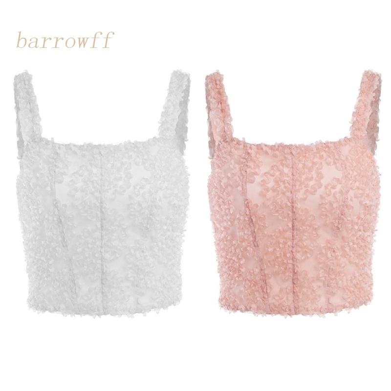 Áo Tank Top Chất Liệu Cotton Mềm Co Giãn Phối Ren Hoa Thời Trang Cho Nữ