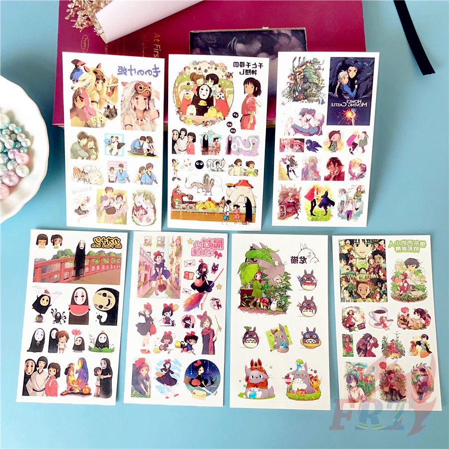 ❣️1 Tấm Hình Xăm Dán Mini Tạm Thời Hình Anime Miyazaki Hayao❣️ Hình Xăm Tạm Thời Totoro / Spirited Away Chống Thấm Nước Quyến Rũ