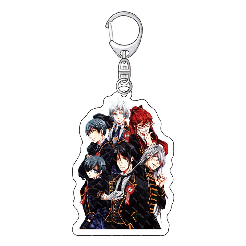 Móc Khóa Hình Nhân Vật Anime Hắc Quản Gia Màu Đen Bằng Acrylic Dễ Thương