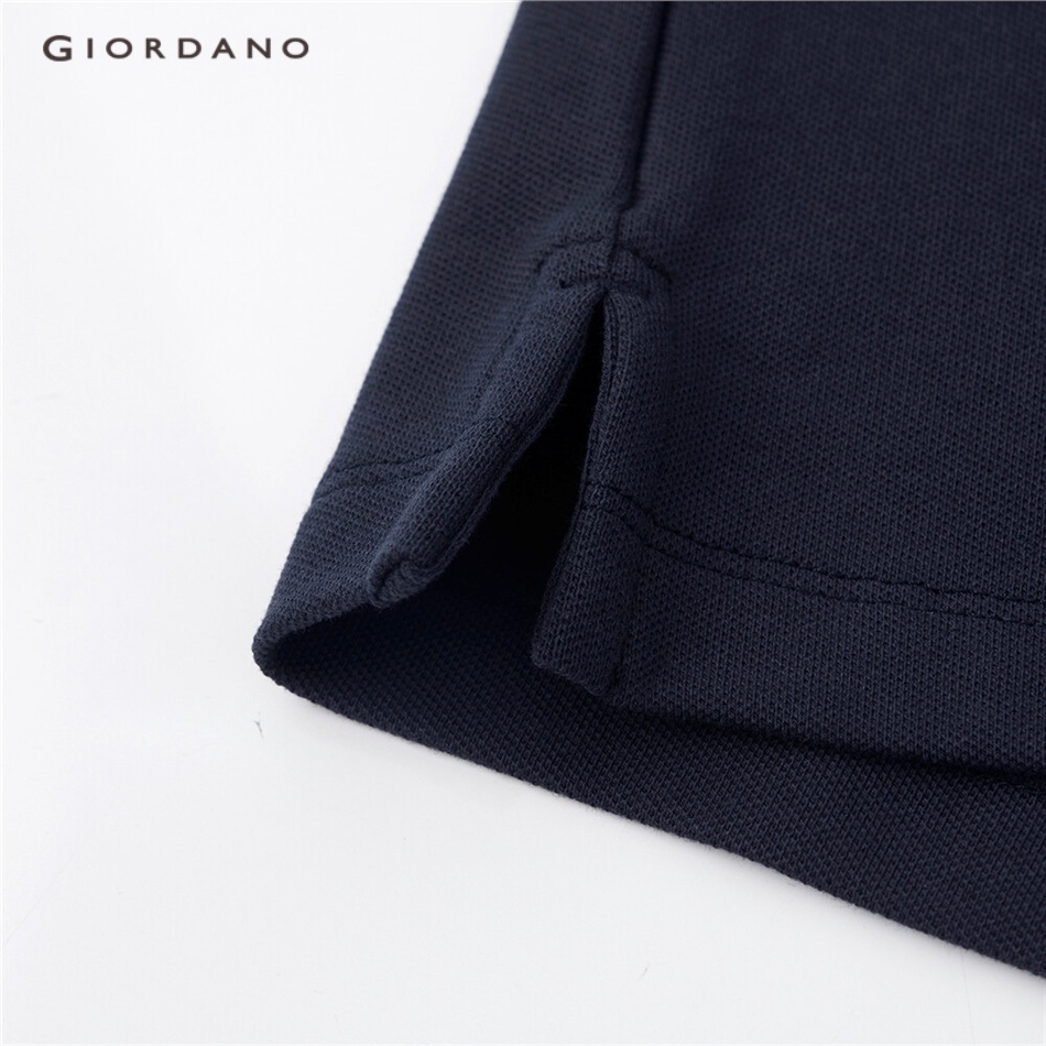 Áo sơ mi polo GIORDANO 05313382 tay ngắn dáng rộng màu trơn thời trang cho nữ