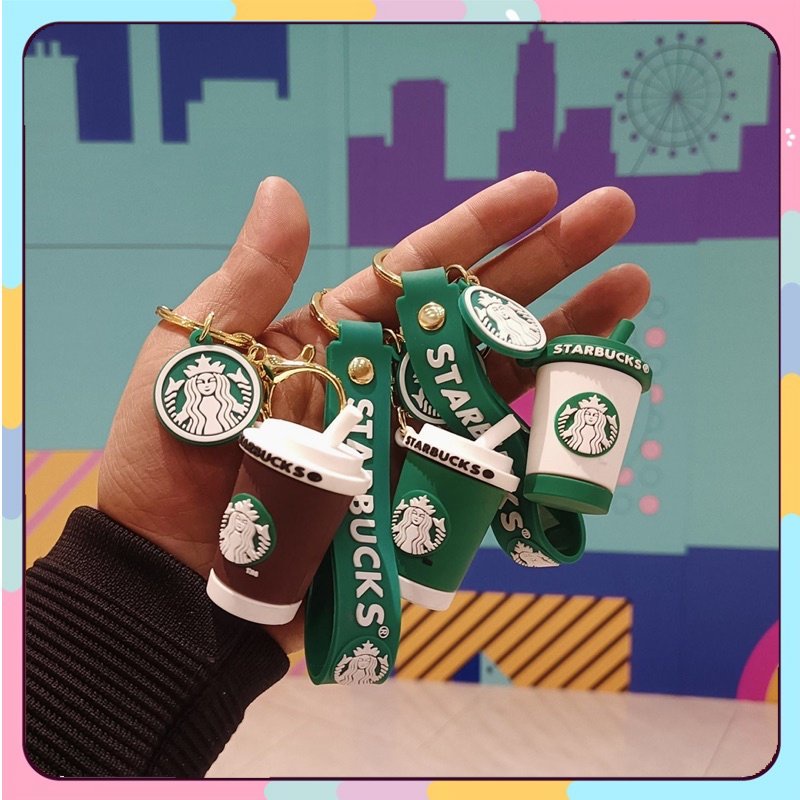 Móc khóa Trà Sữa Starbucks móc treo chìa khoá xe máy cao cấp móc chìa khoá hình Ly Trà Sữa hot trend