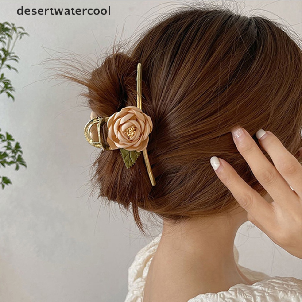 Kẹp Tóc Hình Hoa Bằng Kim Loại Phong Cách Hàn Quốc Cho Nữ
