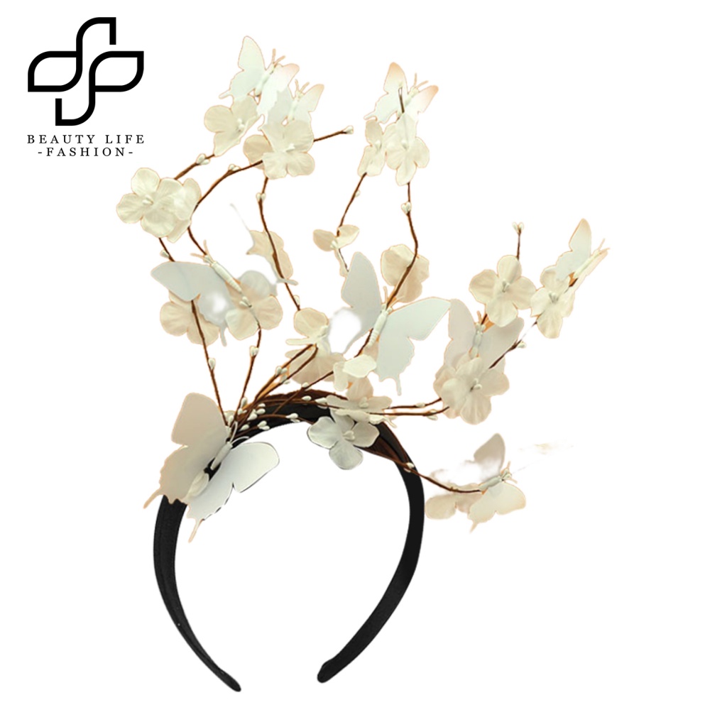 Băng Đô Cài Tóc Bằng Nhựa Họa Tiết Bướm Ba Chiều Sáng Tạo