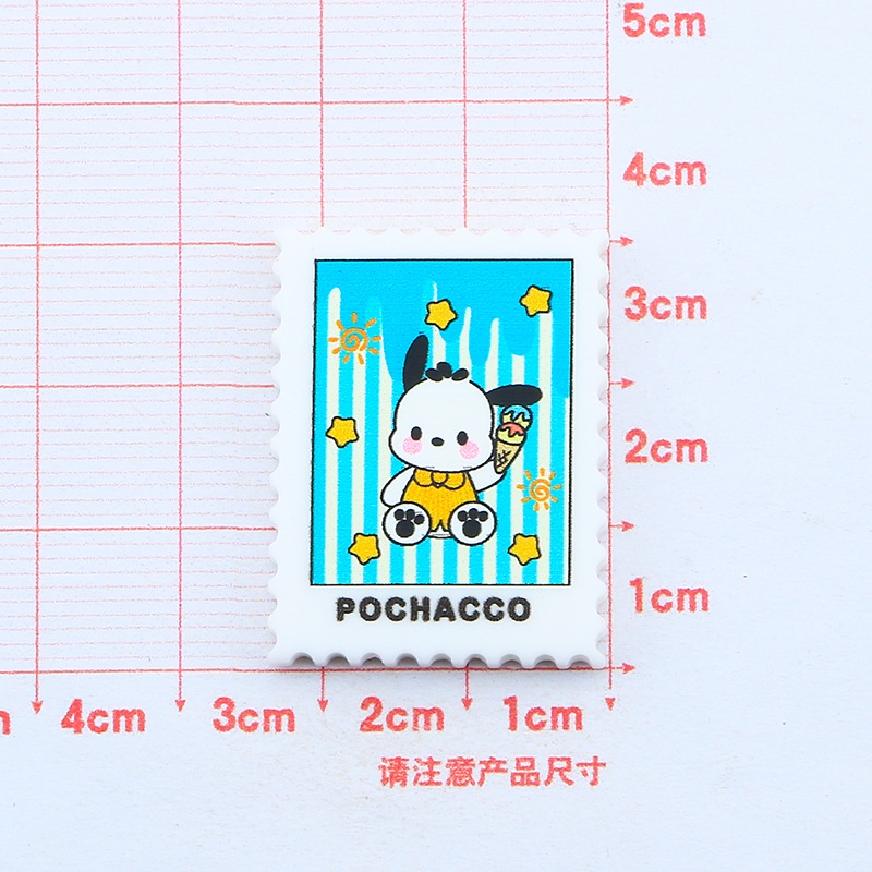 Charm trang trí hình tem nhân vật hoạt hình Sanrio, Cô gái dễ thương | charm deco điện thoại, kẹp tóc DIY