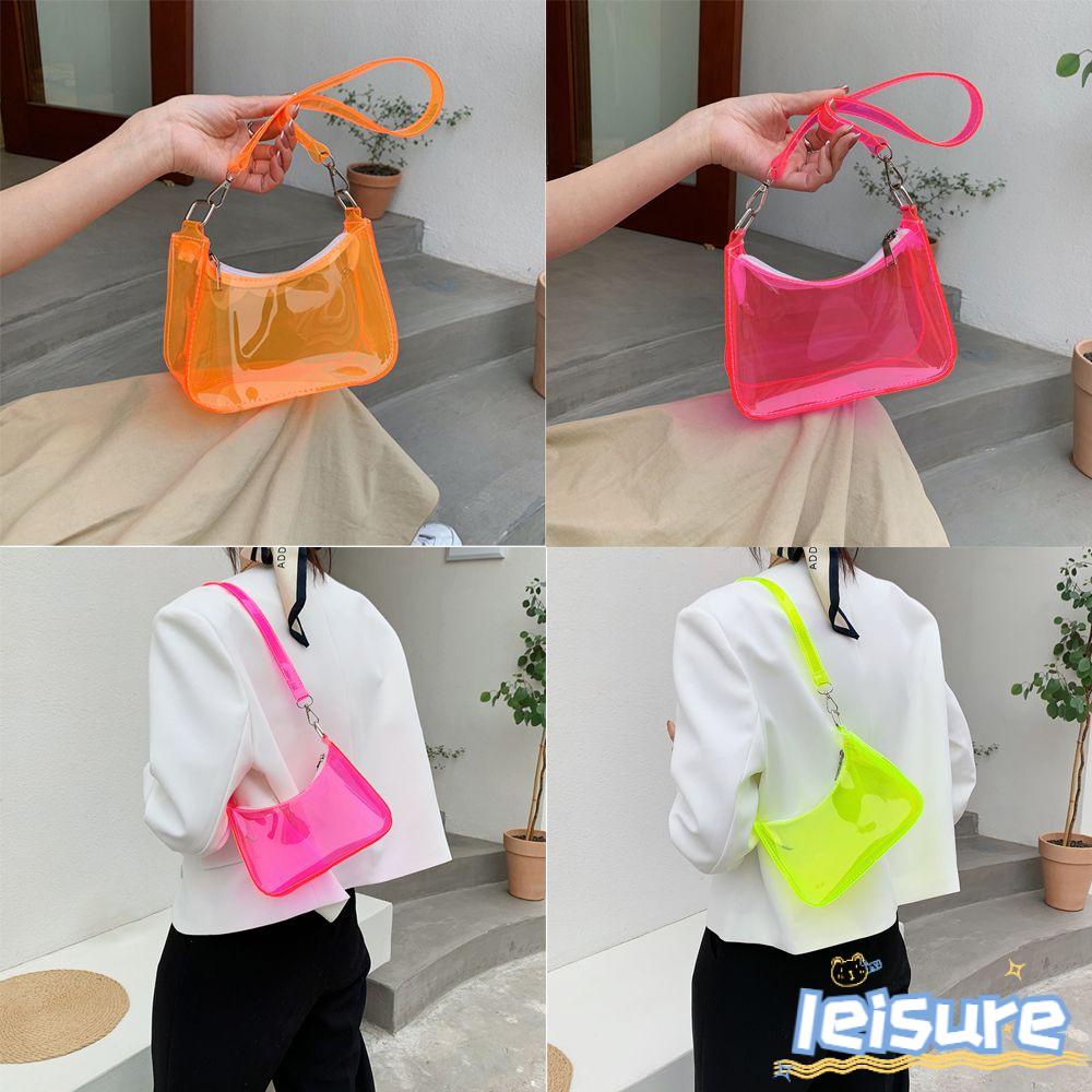 Túi đeo dưới cánh tay Trong Suốt Chống Thấm Nước Màu Huỳnh Quang Thời Trang