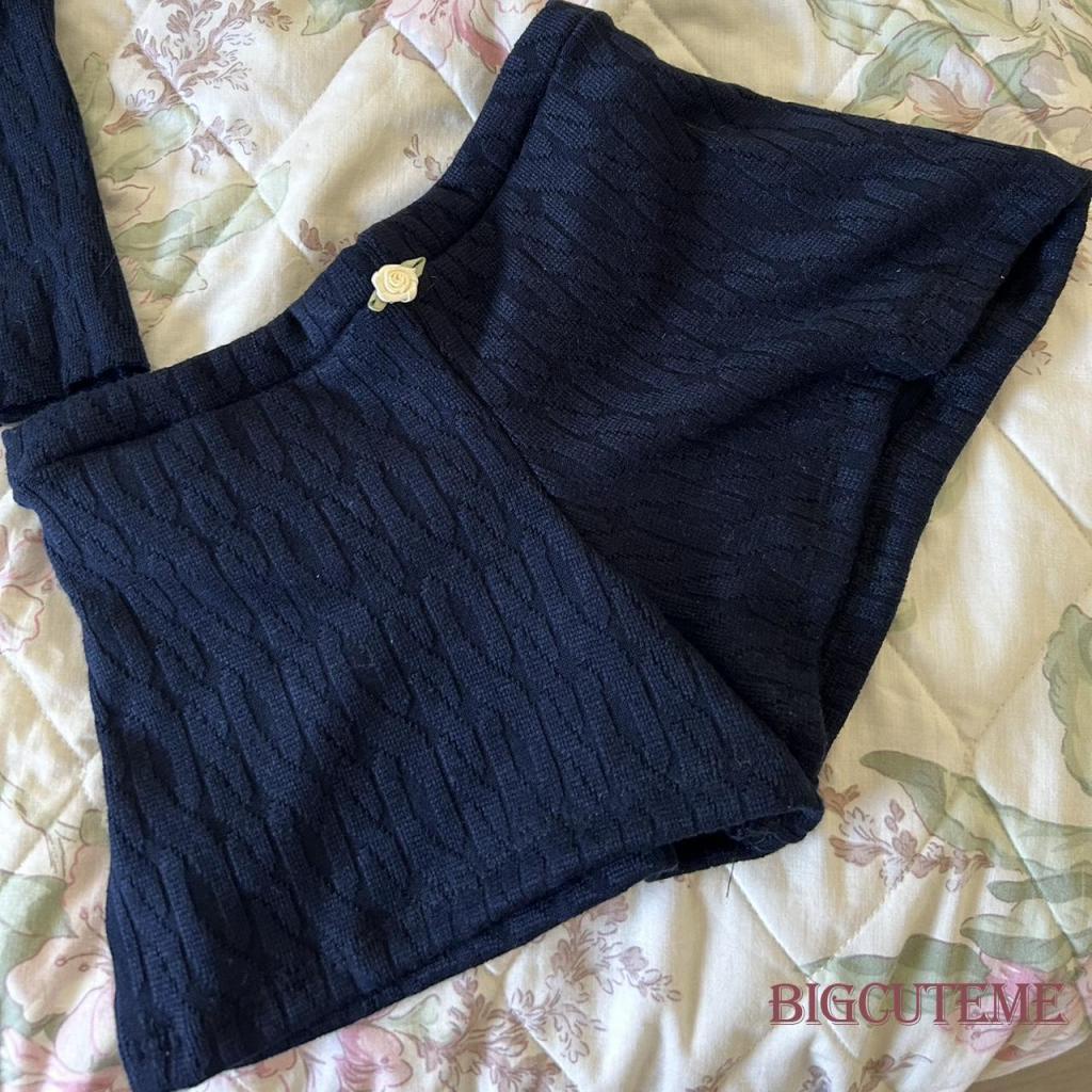 Set Đồ Mùa Hè 2 Món Gồm Áo Ống Quấn Ngực + Quần Ngắn Lưng Thun Phối Ren Hoa Cho Nữ