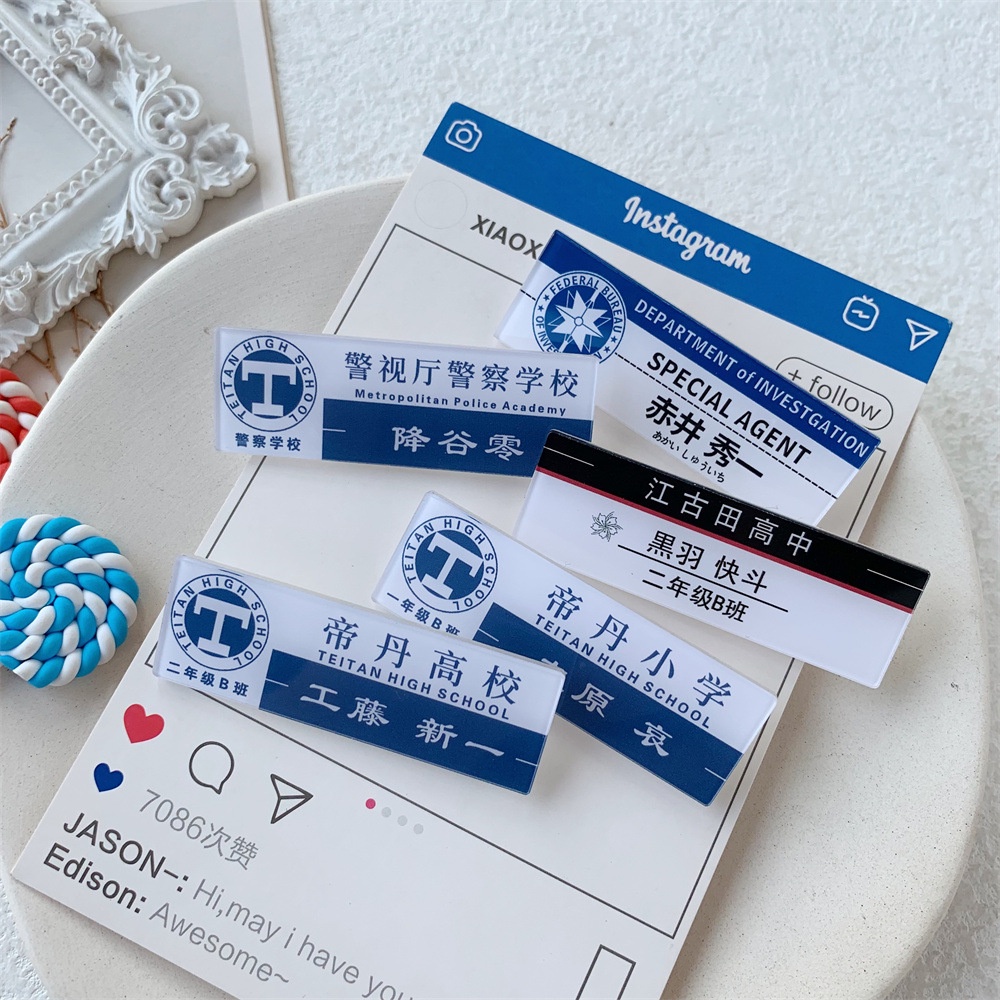 Huy Hiệu Cài Áo Hình Thám Tử Conan DIY Thời Trang