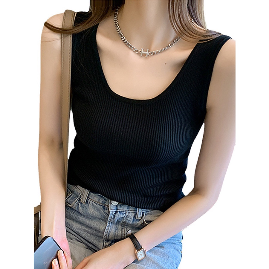 Áo Sát Nách Dáng Ôm Vải Lụa Lạnh Thời Trang Cho Bạn Gái