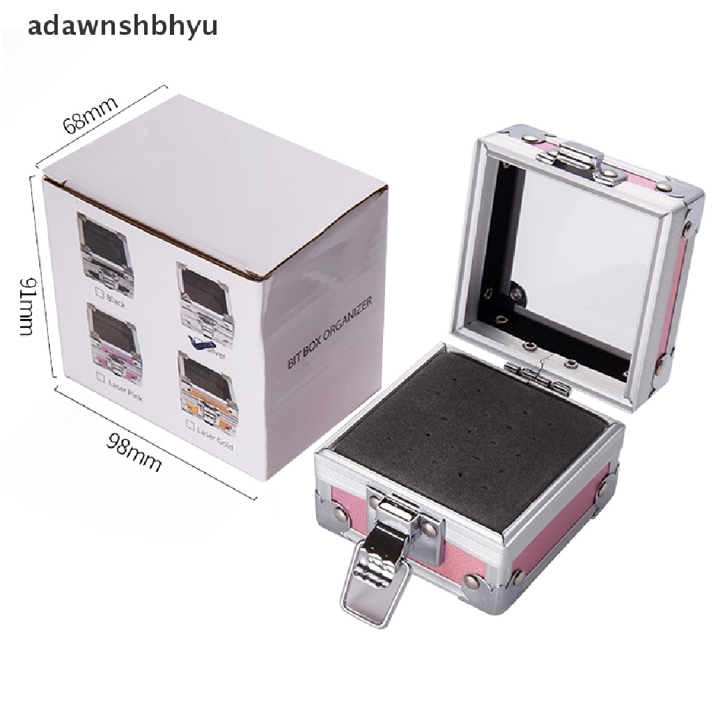 Hộp Kim Loại 25 Lỗ Đựng Đầu Mài Móng Tay Tiện Dụng