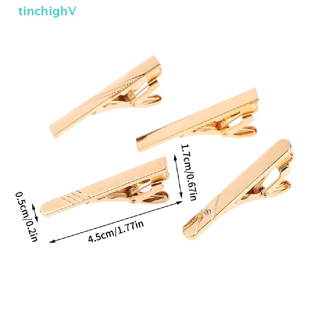 [TinchighV] 1 Kẹp Cà Vạt Ngắn Màu Vàng Kim Phong Cách Đơn Giản Cho Nam [Mới]