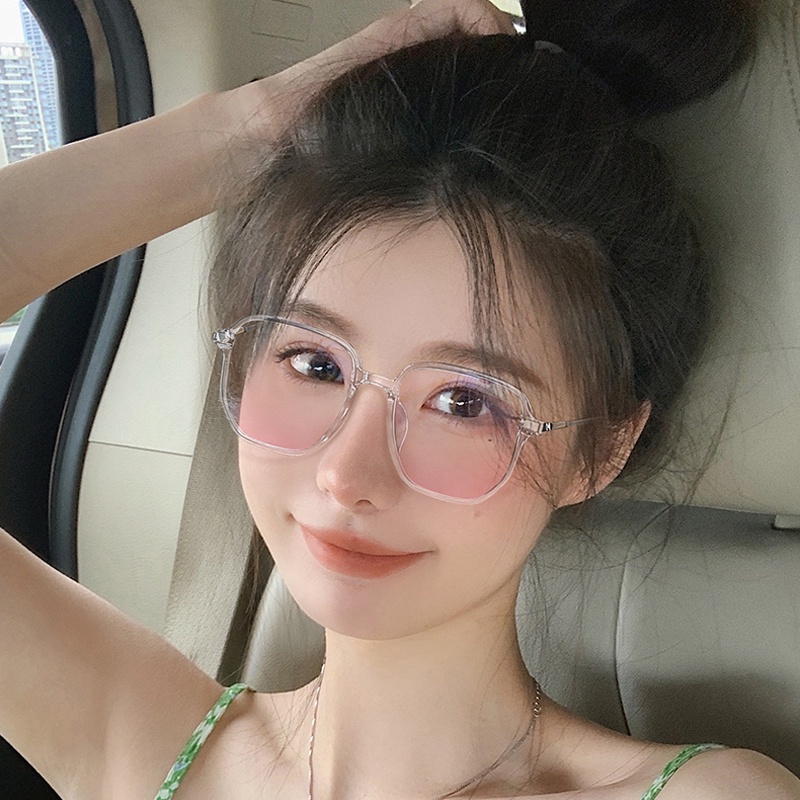 Kính Mát Gọng Vuông Trong Suốt Chống Tia uv Thời Trang Cho Nữ
