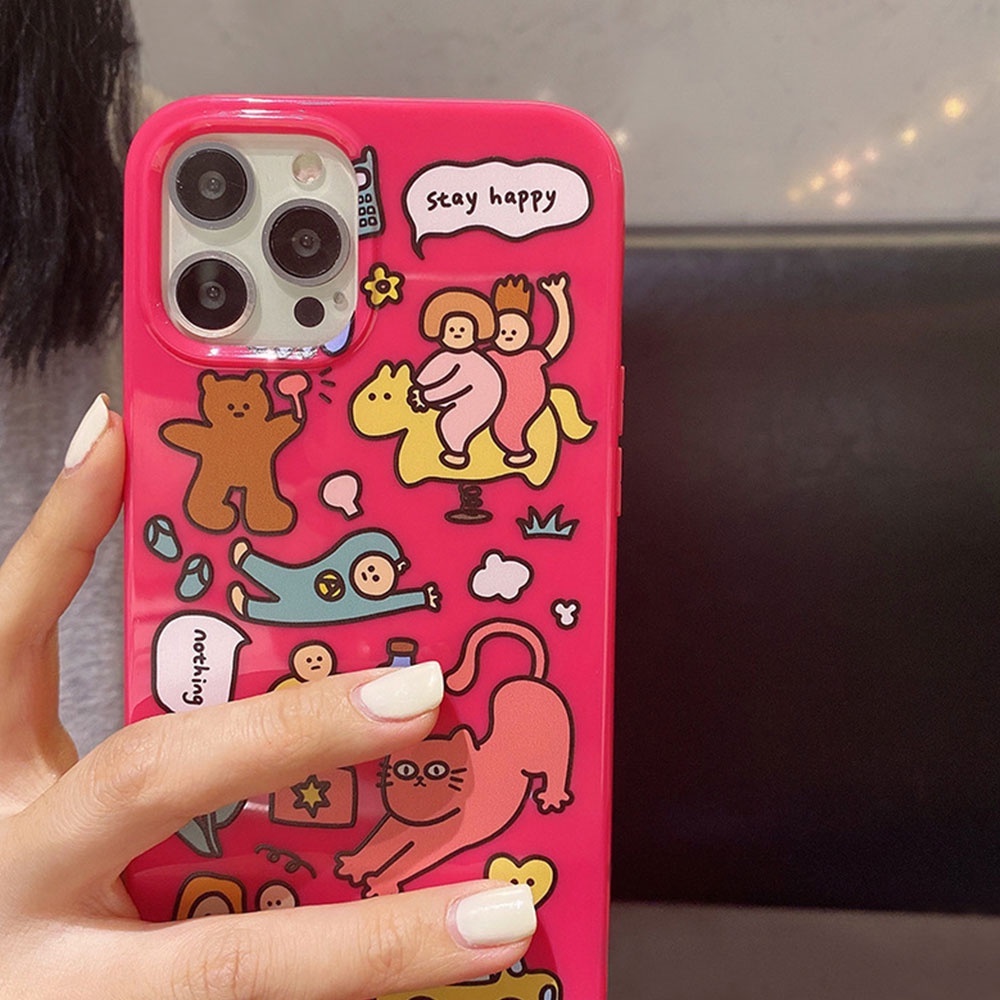 Ốp Điện Thoại TPU Mềm Siêu Mỏng In Họa Tiết Động Vật Hoạt Hình Dễ Thương Cho IPhone 14 13 12 11 Pro Max X XR 8 7 Plus